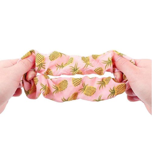 4Pcs Pineapple Printed Hair Scrunchies Elastic Hair Bands Hair Ties Ropes Scrunchy Hair Bobbles Ponytail Holder Headwear Hair Accessories for Women Ladies Girls (Color Random)
