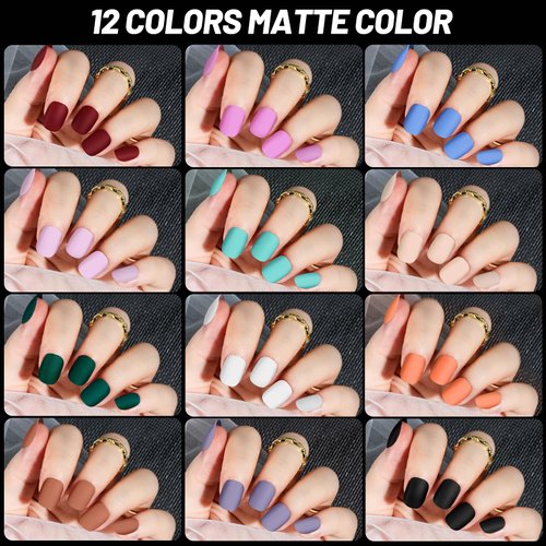 Teenitor 24Pack Short Press On Nails, 576Pcs Short Round Press On Nails, Short Matte Press On Nails, Short Glossy Press On Nails, Short Fake Nails With Nail Glue