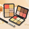 LSxia 12 Colors Cream [Blush+Contour+Concealer+Highlighter] Makeup Palette for Cheeks - Multi-functional Makeup Palette with Brush, Natural Matte Long Wearing, Waterproof Face Makeup Palette (#05)