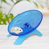 Hamster Flying Saucer Silent Running Exercise Wheel for Gerbil Rat Mouse Hedgehog Small Animals (Blue)