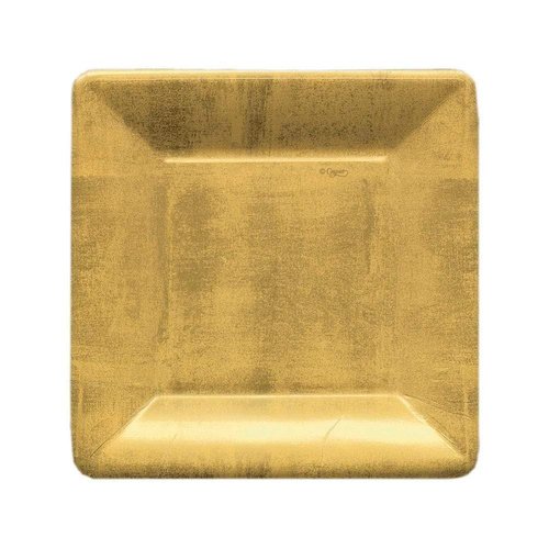 Entertaining with Caspari Square Salad/Dessert Plates, Gold Leaf, 8-Pack