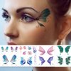 CHARLENT Glitter Butterfly Tattoos for Girls Women - 12 Sheets Glitter Butterfly Face Temporary Tattoos for Girls Party Favors Festival Makeup