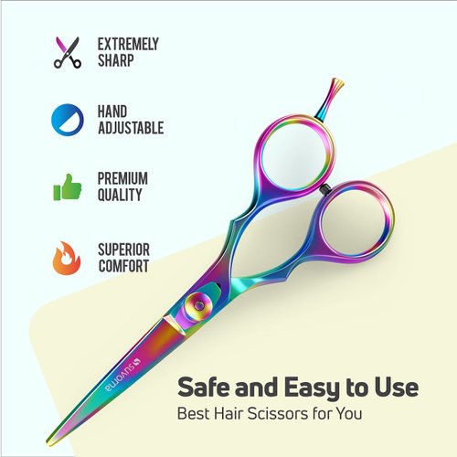 Suvorna 5.5" Multicolor Hair Cutting Scissors Professional, Shears for Hair Cutting, Hair Cutting Shears, Professional Hair Scissors, Barber Scissors, Hair Shears Professional for men, women, adults.