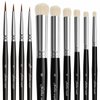Drybrush Miniature Paint Brushes -10pcs Micro Detail Paint Brush Set, Small Fine Detail Brushes for Acrylics, Watercolors & Paint by Number, Citadel, Figurine, 40k