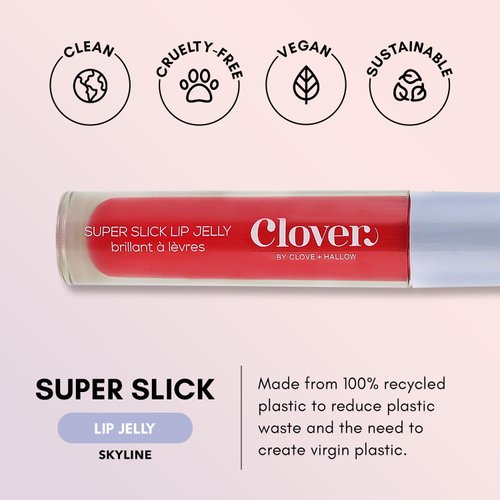 Clover Super Slick Lip Gloss | Non Sticky Lip Jelly, Moisturizing And Hydrating Pigmented Lip Gloss | Cruelty-Free & Vegan Lip Makeup | Shade - Skyline