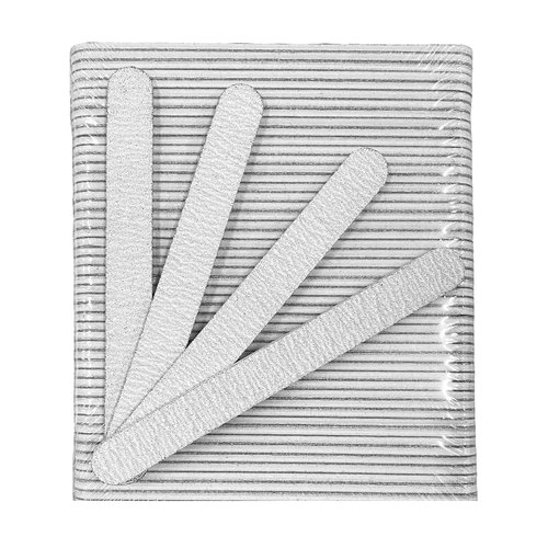 PrettyClaw | 50pc Nail File 80/80 Grit Zebra Nail Files White Plastic Center Double Sided Zebra Emery Board For Nails Acrylic Nail File