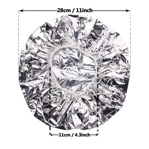 Tupalizy 4PCS Deep Conditioning Heat Cap Aluminum Foil Shower Cap for Women Natural Hair Dying Lifting Color Hot Oil Treatments Processing Caps for Nourishing Hair Salon Spa Home Use, Gold and Silver
