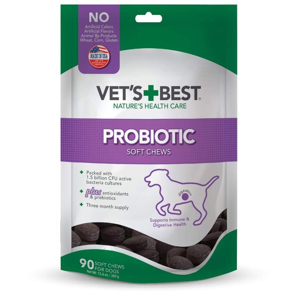 Vet's Best Probiotic Soft Chews Dog Supplement | Supports Dog Digestive Health | Promotes a Healthy Gut | 90 Day Supply