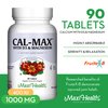 Maxi Health Calcium Magnesium Supplement with Vitamin D3 and Boron - Kosher Bone Health & Nighttime Formula, Calcium Citrate CalMag & Vitamin D (90 Tablets)