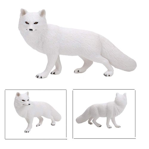 UANDME Fox Toy Figures Set Includes Arctic Fox & Red Foxes Figurines Cake Toppers (7 Foxes)