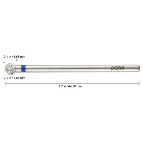 Premium PANA 3/32" Cuticle Clean Nail Carbide Bit for Professional, Nail Salon, Nail Trimmer, Under Nail Cleaner, Electric Drill Machine, Manicure Tools (Silver-Small Ball Head, Medium)