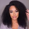 UNICE V Part Kinky Curly Wigs Human Hair Glueless No Leave Out Upgrade U part Wigs Afro Kinky Curly V Shape Human Hair Wig with Clips No Sew in 150% Density Natural Black Color 14 inch