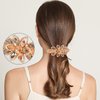 Sankuwen Floral Rhinestone Hairpin Luxury Crystal Flower Hair Barrette Clip (Champagne)