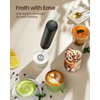 Maestri House Rechargeable Milk Frother, Handheld Electric Foam Maker Waterproof Detachable Stainless Steel Whisk Drink Mixer Foamer Mini Blender for Matcha, Lattes, Cappuccino, No Stand