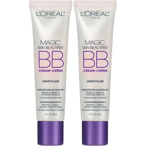L’Oréal Paris Makeup Magic Skin Beautifier BB Cream Tinted Moisturizer, Light, 1 fl oz, 2 Count