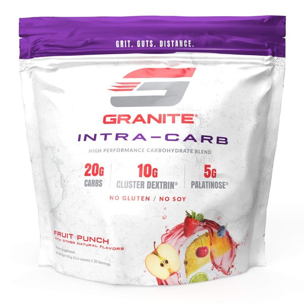Granite® Intra-CARB Advanced Carb Supplement (Fruit Punch) | 20g Carbs + 10g Cluster Dextrin + 5g Palatinose | Train Longer Harder. No Crash or Bloat | Soy Free. Gluten Free. Vegan | Made in USA