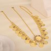 BERYUAN Gold Coins Rhinestone Pendant Headchain Vinatge Boho Coins Pendant Head Chain Gold Sequin Head Chain for Women for Party Wedding