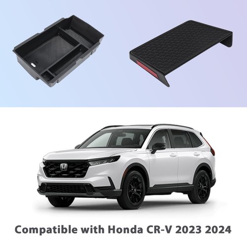 Neepiar 2PCS Center Console Organizer Tray and Armrest Storage Box Compatible with 2023 2024 Honda CR-V Accessories Insert Secondary Storage Box with ABS Material