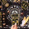 78 Tarot Cards with Guidebook - Tarot Deck Gift Set with Tarot Cloth & Holder, Chakra Stones & More, Black Tarot Cards Deck Fortune Telling Game Craft Cardboard for Beginners and Expert Readers