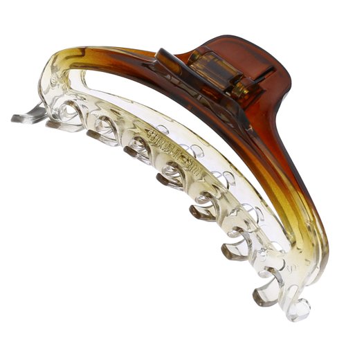 Camila Paris CP2380 French Hair Clip for Women, Medium Narrow, Brown/Cristal, Girls Hair Claw Clips Jaw Fashion Durable Styling Hair Accessories for Women, Strong Hold No Slip Grip, Made in France