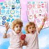 100 PCS Gender Reveal Temporary Tattoos Themed Birthday Party Decorations Favors Supplies Decor Baby Boy Or Girl Pink And Blue Tattoo Stickers Gifts For Game Kids Boys Girls Classroom School Prizes