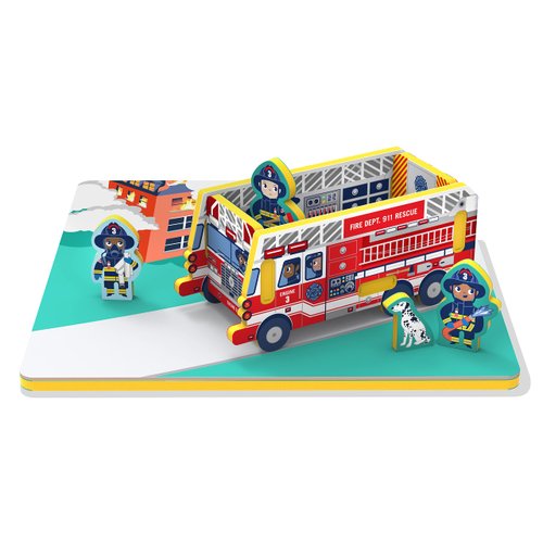 Fire Truck Puzzle for Kids | 9 Piece Puzzles for Kids Ages 3-5 | EVA Foam Puzzle fire Truck Toys for 3+ Year Old Boys and Girls | Preschool Puzzle Travel Toys for Kids
