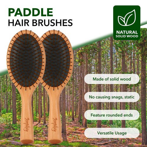 Hair brush for Men and women,wet brush with wooden handle,curly hair brush,air cushion brush,wooden hairbrush for Thick/thin/Fine Hair,paddle brush for Wet & Dry Hair,oval wooden brush