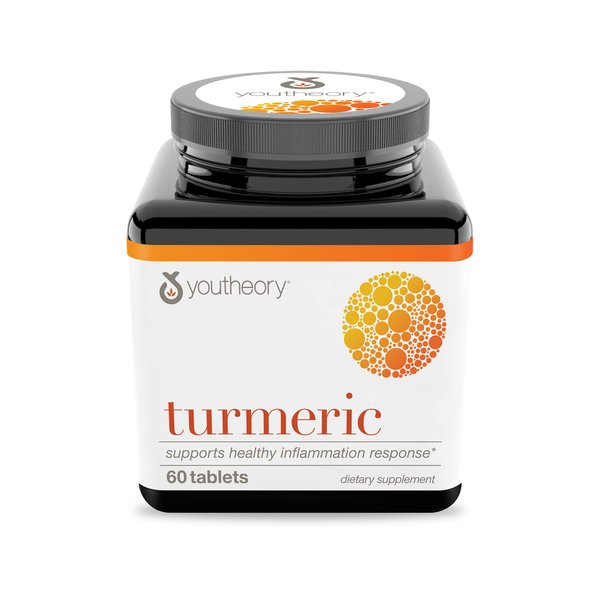 Youtheory Turmeric - Antioxidant & Joint Support Supplement for Men & Women - Contains Black Pepper Extract - Vegan - Dairy, Soy & Gluten Free - 60 Tablets