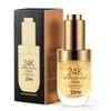 24K Gold Anti Aging Face Serum Moisturizer Enriched with Vitamin C Serum, Hyaluronic Acid, Vitamin E Cream for Day and Night Wrinkle Reduction, Re-Activate Skin Youth (1FL.OZ)
