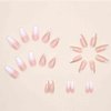 Enppode Pink Press on Nails Long Acrylic Nails Coffin Fake Nails with Glitter Full Cover Glossy Nails 24PCs