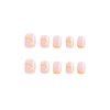 24 Pcs French Tip Press on Nails Short Square Nude Coffin Nails with Designs Yellow Lemon Fake Nails Glue on Nails Full Cover Acrylic Nails with Glossy Reusable Yellow False Nails for Women Girls