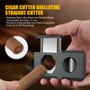 XIFEI Cigar Cutter V-Cut Guillotine 3 in 1 Straight Cut V Cutter with Cigar Punch Stainless Steel Blade Ergonomic Design Secure-Lock Cigar Clipper,Cuts Up to 60 Ring Gauge Cigars (Black)
