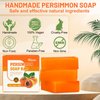 3 PCS Persimmon Soap Bar for Old People Smell, Natural Deodorant Body Face Bar Soap for Body Odor Control, Remove Bad Body Odor, Men & Women Deodorizing, Handmade Body Deeply Cleansing Bar Soap
