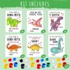 GOGREENWOVEN Dinosaur Party Favors - 24 PCS Dinosaur Birthday Party Supplies - Dinosaur Cards with Wood Painting Crafts Bulk - Thank You for Coming Gifts for Kids Boys Girls Toddler