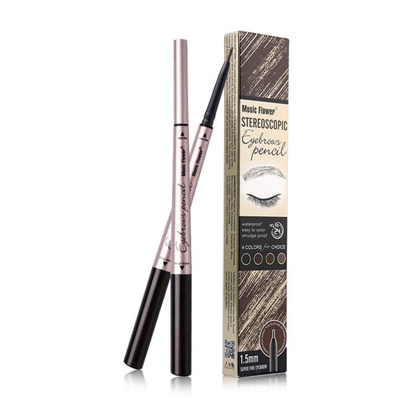 Vtrem Double-headed Eyebrow Pencil: Waterproof Smudge-Proof Long Lasting Eye Brow Pen Fine Carving Eyebrow Pencil for Natural (1# Dark Coffee)
