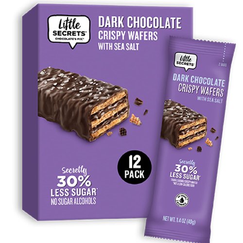 Little Secrets Dark Chocolate Crispy Wafers | Made in Europe | Nothing Artificial & No Sugar Alcohols | Sustainable Cocoa (1.4 Ounce (Pack of 12))
