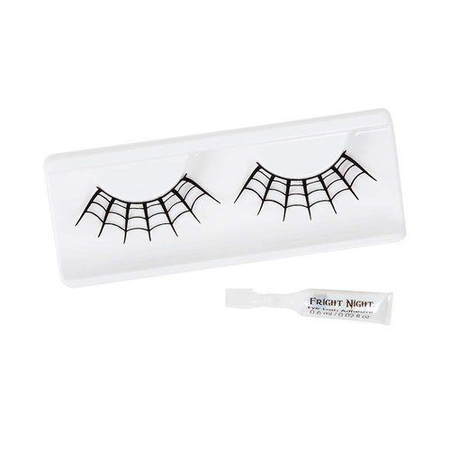 Fright Night False Lashes, Spider Web, for scary spooky dramatic eyes to complete wicked witch or ghost look with lash adhesive