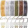 Jishi Chains Jewelry Making Supplies, 60ft Cable Link Chains for Making Jewelry Necklace Earring Bracelet Findings DIY Craft Kit for Adults, 6-Color 2mm Gold Silver Copper Plated Metal Link Rolls Bulk