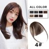 PARAHAIR Clip in Bangs Synthetic Hair Extensions One Piece in Fringe Natural Flat Air Bangs for Women (With Temples, Medium Brown)