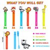 uoyoi Jungle Safari Party Favors,24Pcs Wild Animals Bubble Wands for Kids,Zoo Bubble Wand for Safari Wild One Birthday Party Supplies,Pinata Baby Shower Goodie Bag Stuffers Gift
