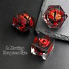 FONVGOGO Liquid Core DND Dice, Dragon Eye Dice Set D&D Sharp Edge Resin Dungeons and Dragons Dice Polyhedral Beholder's Ttrpg Die Role Playing RPG D and D Dice (Red)