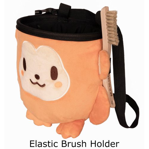 Rockbuddy Chalk Bag for Rock Climbing - Bouldering Chalk Bucket with Quick-Clip Belt, Zipper Pocket and Brush Holder (Monkey)