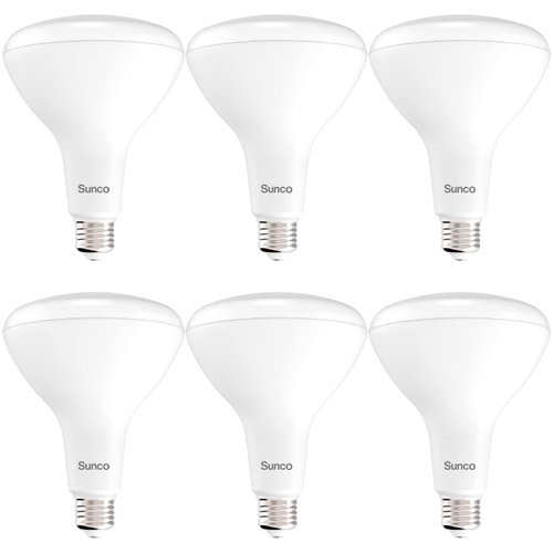 Sunco 6 Pack BR40 Light Bulb, LED Indoor Flood Light, Dimmable, 4000K Cool White, 1400 LM, E26 Base, Recessed Can Light, High Lumen, Flicker-Free - UL & Energy Star, 120W Equivalent 17W