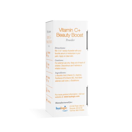 Hyalogic Vitamin C+ Beauty Boost Powder – Create an Incredible Skin Moisturizer by Adding our Powdered Vitamin C with ProVitamin B5 & Glutathione to your Favorite Beauty Serum 0.21 Oz (6 Grams)
