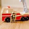 Melissa & Doug Wooden Fire Truck With 3 Firefighter Play Figures - Fire Truck Toys For Kids, Toddler Toy For Pretend Play, Classic Wooden Toys For Kids