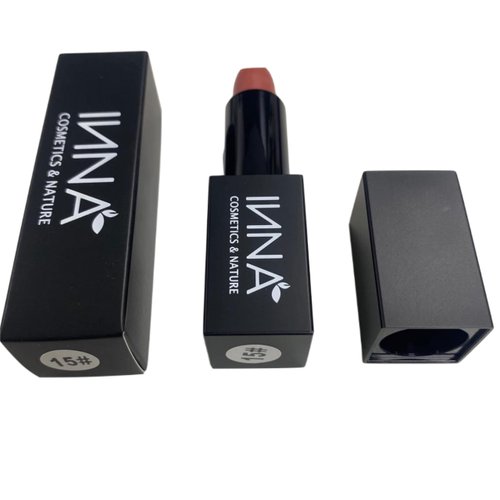 Inna Cosmetics & Nature - Matte Lipstick, Vegan, Gluten Free, Cruelty Free, non GMO with Grape Seed Oil, 3.5 g, (Nude Blush)