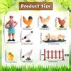 18 Pcs Farm Cute Animal Figurines Easter Toy Set 7 Pcs Simulated Chicken Figurines Realistic Plastic Farmer Feeder 10 Pcs Mini Fence Toys Preschool Toy Figure Play Set for Collection Educational Props