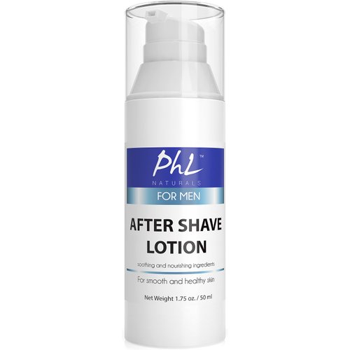 PHL Naturals Unscented Aftershave for Men, After Shave Lotion - Soothes, Moisturizes, Repairs Skin & Prevents Razor Burn, Smooth Soft Finish, 1.75 oz / 51.7 ml