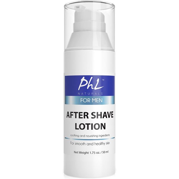 PHL Naturals Unscented Aftershave for Men, After Shave Lotion - Soothes, Moisturizes, Repairs Skin & Prevents Razor Burn, Smooth Soft Finish, 1.75 oz / 51.7 ml