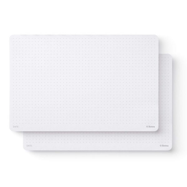 Notsu Dot Grid Desk Notepad 2 Pack | Minimalist Dotted Memo Mouse Pads with Premium Thick Paper, Small 5.5" x 8.5"